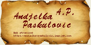 Anđelka Paskulović vizit kartica